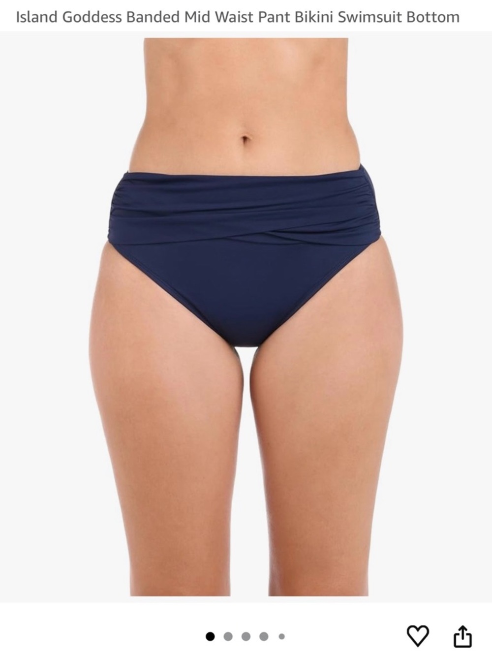 La Blanca Island Goddess Banded Mid-Waist Bikini Bottom - Indigo